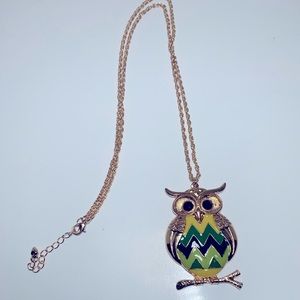 Long Owl Pendant Necklace